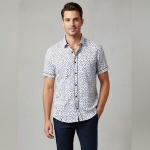 Take 50% OFF- Amedeo Men’s Short-sleeved Button Down Shirt, Size-5XL